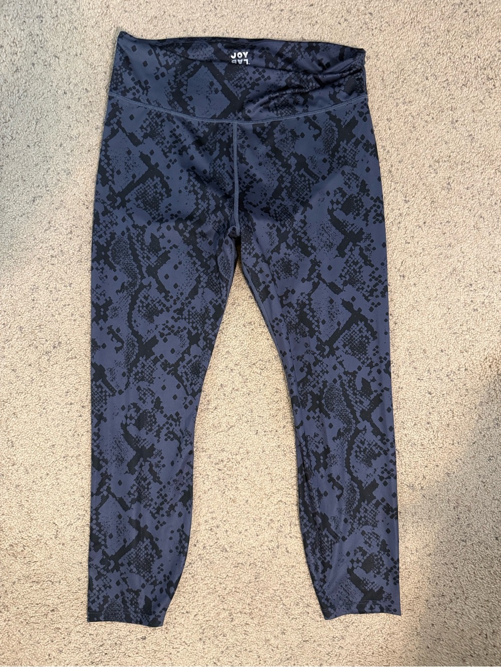 JoyLab Navy and Black Snake-Print women athletic leggings